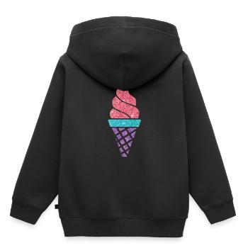 Eiskrem Eis Eiscreme Sommer Spruch Geschenk - Kinder Premium Organic Hoodie - Schwarz - Hinten - AI Model Kid Male (0cm)