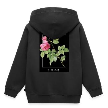 Liberté des roses - Sweat Premium à capuche enfant bio - noir - Dos - AI Model Kid Male (0cm)