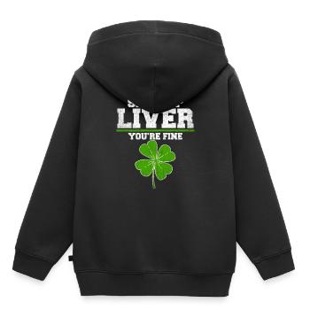 Shut Up Liver tu es bien drôle St Patrick - Sweat Premium à capuche enfant bio - noir - Dos - AI Model Kid Male (0cm)