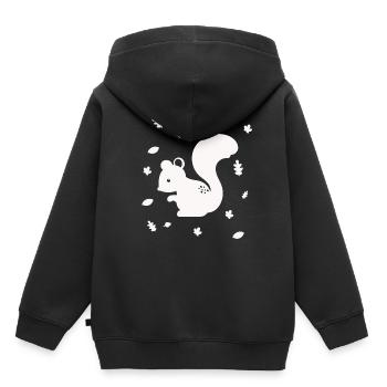 Eichhörnchen - Streifenhörnchen - Waldtier - Natur - Kinder Premium Organic Hoodie - Schwarz - Hinten - AI Model Kid Male (0cm)