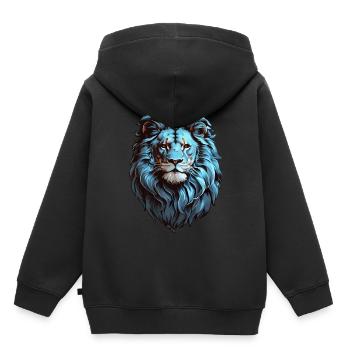 Löwe - Kinder Premium Organic Hoodie - Schwarz - Hinten - AI Model Kid Male (0cm)