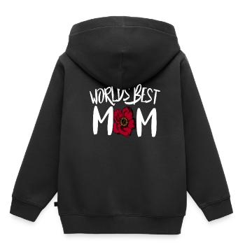 Worlds best Mom Mama Beste Mutter MuttertagFamilie - Kinder Premium Organic Hoodie - Schwarz - Hinten - AI Model Kid Male (0cm)
