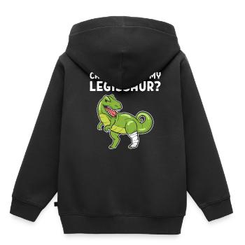 Gebrochenes Bein - Kinder Premium Organic Hoodie - Schwarz - Hinten - AI Model Kid Male (0cm)