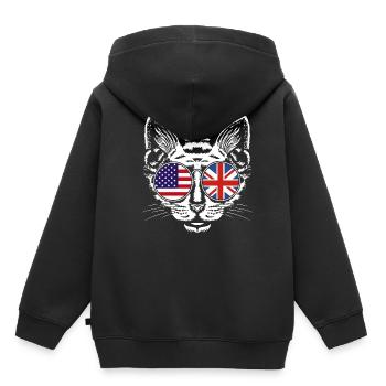 Angleterre Anglais - Sweat Premium à capuche enfant bio - noir - Dos - AI Model Kid Male (0cm)