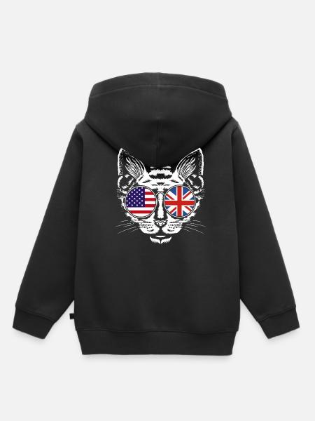 England Englisch - Kinder Premium Organic Hoodie - Schwarz