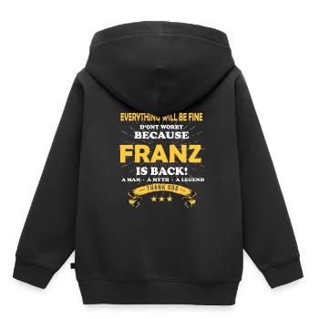 Alles wird gut denn Franz Ist da Outfit - Kinder Premium Organic Hoodie - Schwarz - Hinten - AI Model Kid Male (0cm)