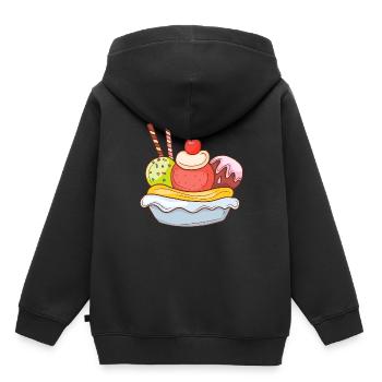 Crème glacée, crème glacée, crème glacée, crème glacée, boule, crème glacée, sundae - Sweat Premium à capuche enfant bio - noir - Dos - AI Model Kid Male (0cm)