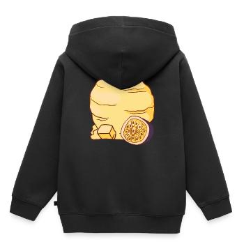 Glace glace crème glacée crème glacée boule glace maracuja - Sweat Premium à capuche enfant bio - noir - Dos - AI Model Kid Male (0cm)