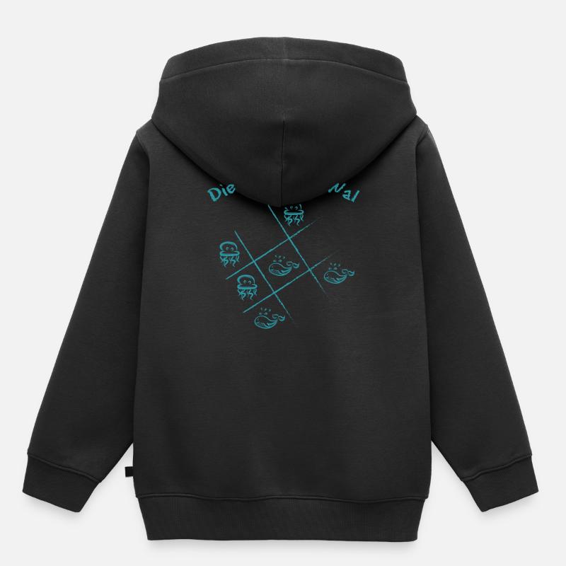 Méduses de la baleine - Sweat Premium à capuche enfant bio - noir
