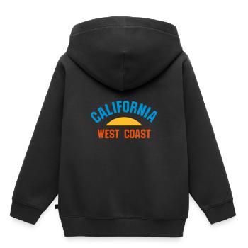 ★ Couleurs de conception modifiables ★ Côte ouest de la Californie - Sweat Premium à capuche enfant bio - noir - Dos - AI Model Kid Male (0cm)