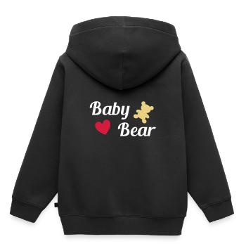 ★ Designfarben änderbar ★ Baby bear (Bär, Herz) - Kinder Premium Organic Hoodie - Schwarz - Hinten - AI Model Kid Male (0cm)