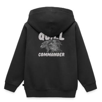 Stachelschwein - Kinder Premium Organic Hoodie - Schwarz - Hinten - AI Model Kid Male (0cm)