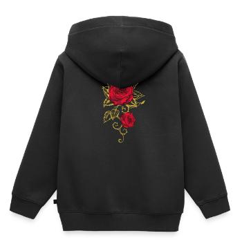 Rose Roses Rose Garden Jardinier - Sweat Premium à capuche enfant bio - noir - Dos - AI Model Kid Male (0cm)