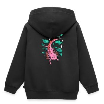 Axolotl Salamander - Kinder Premium Organic Hoodie - Schwarz - Hinten - AI Model Kid Male (0cm)