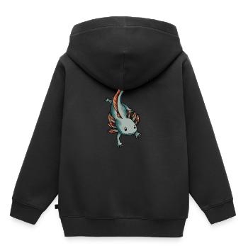 Axolotl Salamander - Kinder Premium Organic Hoodie - Schwarz - Hinten - AI Model Kid Male (0cm)