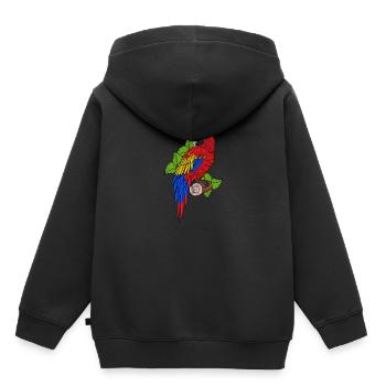 Perroquet - Sweat Premium à capuche enfant bio - noir - Dos - AI Model Kid Male (0cm)