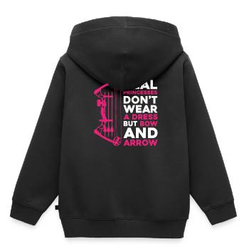 Tir à l’arc Flèche Tir à l’arc Tir à l’arc - Sweat Premium à capuche enfant bio - noir - Dos - AI Model Kid Male (0cm)