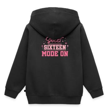 Sweet 16 - Kinder Premium Organic Hoodie - Schwarz - Hinten - AI Model Kid Male (0cm)