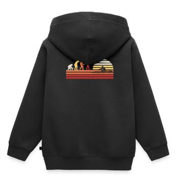 Retro Rowing Rowing Rowing Boat Vintage Rowing - Kids Premium Organic Hoodie - black - Back - AI Model Kid Male (0cm)