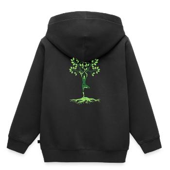 Yoga Yogi - Sweat Premium à capuche enfant bio - noir - Dos - AI Model Kid Male (0cm)