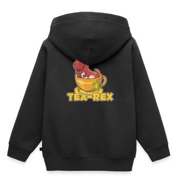 T-Rex Tee Rex Thé Rex - Sweat Premium à capuche enfant bio - noir - Dos - AI Model Kid Male (0cm)