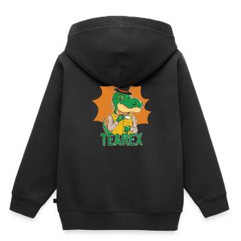 T-Rex Tee Rex Thé Rex - Sweat Premium à capuche enfant bio - noir - Dos - AI Model Kid Male (0cm)