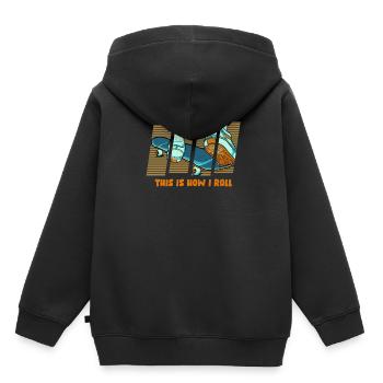 Skateboard Skateboarder Skater - Kinder Premium Organic Hoodie - Schwarz - Hinten - AI Model Kid Male (0cm)