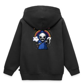Retro Gothic Vintage Goth Okkult - Kinder Premium Organic Hoodie - Schwarz - Hinten - AI Model Kid Male (0cm)