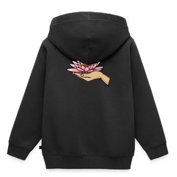 Meditation Meditieren - Kinder Premium Organic Hoodie - Schwarz - Hinten - AI Model Kid Male (0cm)