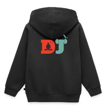 DJ Disc Jockey - Sweat Premium à capuche enfant bio - noir - Dos - AI Model Kid Male (0cm)