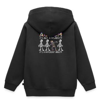 Autismus Autist - Kinder Premium Organic Hoodie - Schwarz - Hinten - AI Model Kid Male (0cm)