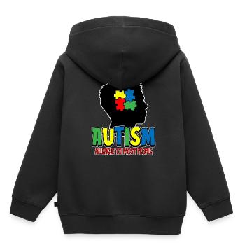 Autismus Autist - Kinder Premium Organic Hoodie - Schwarz - Hinten - AI Model Kid Male (0cm)