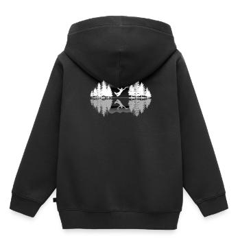 Frisbee - Kids Premium Organic Hoodie - black - Back - AI Model Kid Male (0cm)