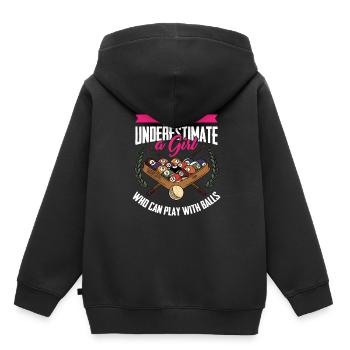 Billard 8 boules - Sweat Premium à capuche enfant bio - noir - Dos - AI Model Kid Male (0cm)
