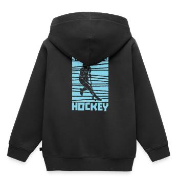 Feldhockey - Kinder Premium Organic Hoodie - Schwarz - Hinten - AI Model Kid Male (0cm)