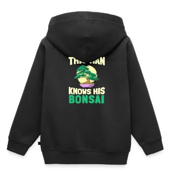 Bonsaï - Sweat Premium à capuche enfant bio - noir - Dos - AI Model Kid Male (0cm)