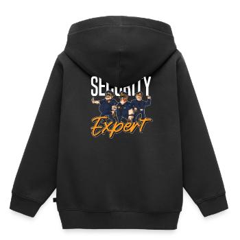 Service de sécurité des agents de sécurité - Sweat Premium à capuche enfant bio - noir - Dos - AI Model Kid Male (0cm)