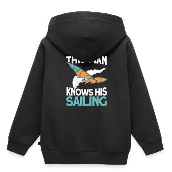 Seglen Segelboot Segler - Kinder Premium Organic Hoodie - Schwarz - Hinten - AI Model Kid Male (0cm)