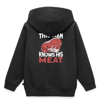 Fleischer Metzger Schlachter - Kinder Premium Organic Hoodie - Schwarz - Hinten - AI Model Kid Male (0cm)
