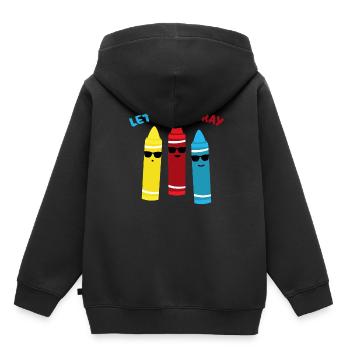 Crayons de cire peinture au crayon à la craie - Sweat Premium à capuche enfant bio - noir - Dos - AI Model Kid Male (0cm)