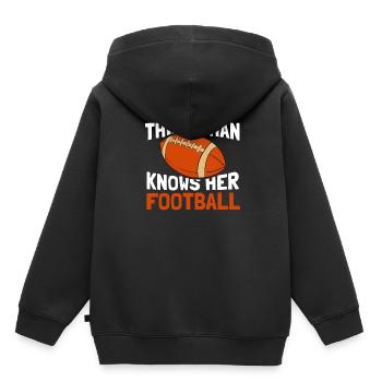 American Football - Kinder Premium Organic Hoodie - Schwarz - Hinten - AI Model Kid Male (0cm)