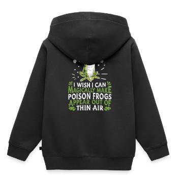 Grenouille Grenouille Amphibien - Sweat Premium à capuche enfant bio - noir - Dos - AI Model Kid Male (0cm)