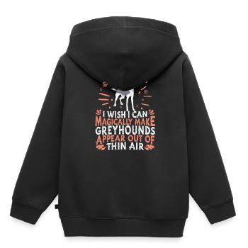 Chien Greyhound - Sweat Premium à capuche enfant bio - noir - Dos - AI Model Kid Male (0cm)