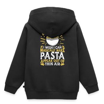 Pâtes Pâtes Plats Pâtes Spaghetti - Sweat Premium à capuche enfant bio - noir - Dos - AI Model Kid Male (0cm)