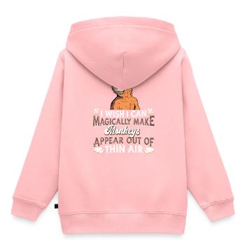 Singe - Sweat Premium à capuche enfant bio - rose - Dos - AI Model Kid Female (0cm)