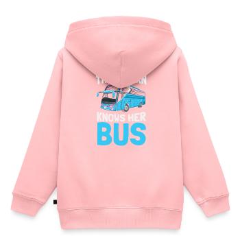Chauffeur de bus Bus scolaire Transports publics - Sweat Premium à capuche enfant bio - rose - Dos - AI Model Kid Female (0cm)