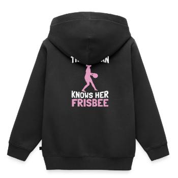 Frisbee - Kids Premium Organic Hoodie - black - Back - AI Model Kid Male (0cm)