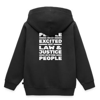 Officier de police Commissaire de police - Sweat Premium à capuche enfant bio - noir - Dos - AI Model Kid Male (0cm)