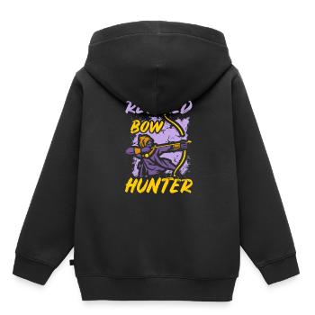Tir à l’arc Flèche Tir à l’arc Tir à l’arc - Sweat Premium à capuche enfant bio - noir - Dos - AI Model Kid Male (0cm)