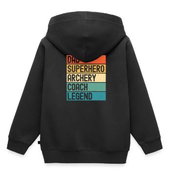 Bogenschütze Bogensport Pfeil Bogen Bogenschießen - Kinder Premium Organic Hoodie - Schwarz - Hinten - AI Model Kid Male (0cm)
